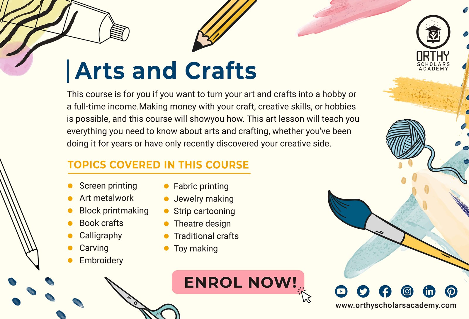 Arts & Crafts Intensive Creative Bootcamp